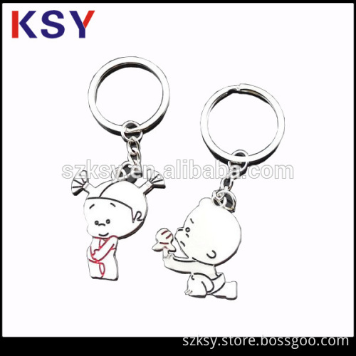 Lovely custom shaped metal keychain for Lovers